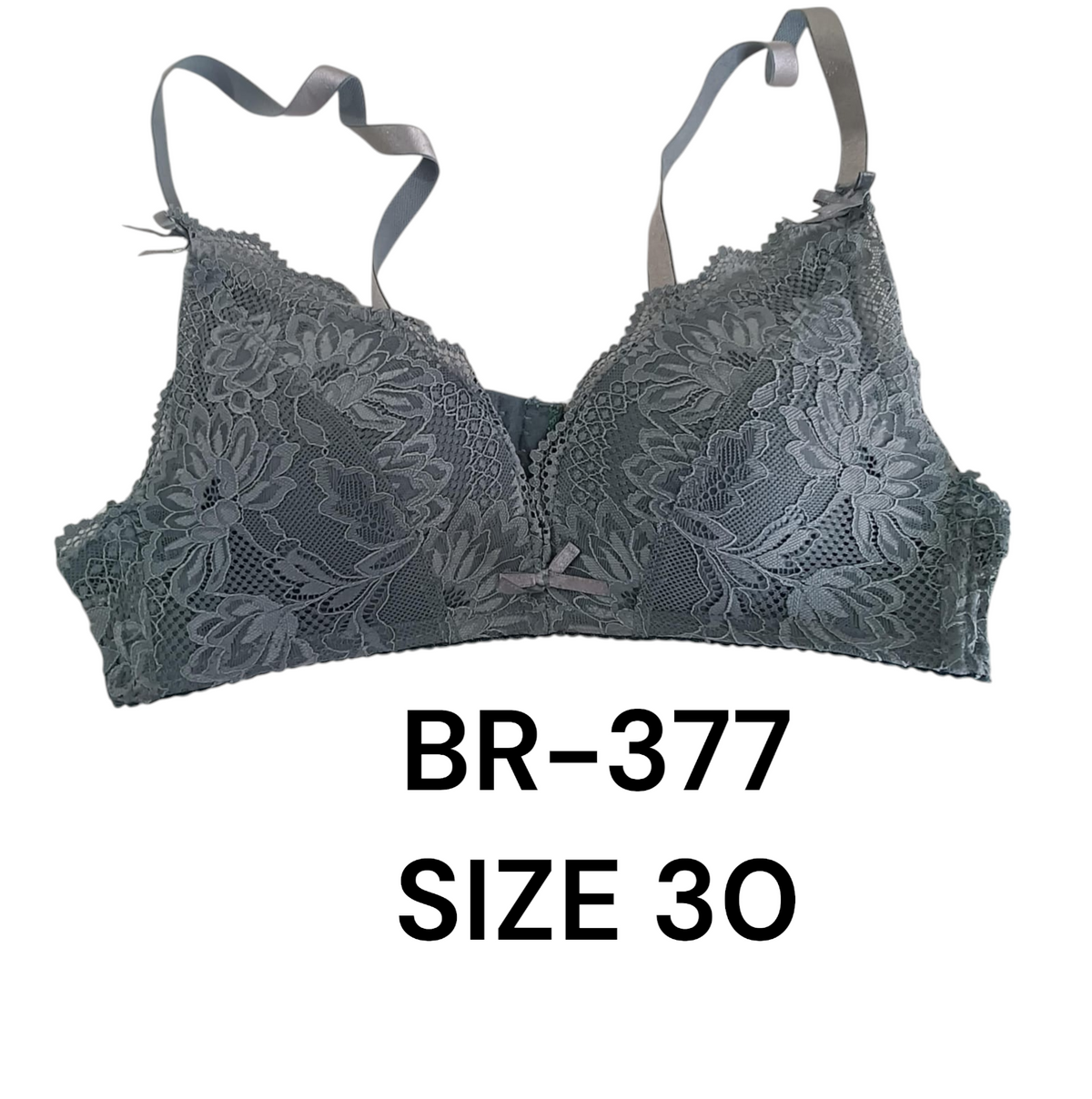 Elegant Grey Lace Bralette – BR-377