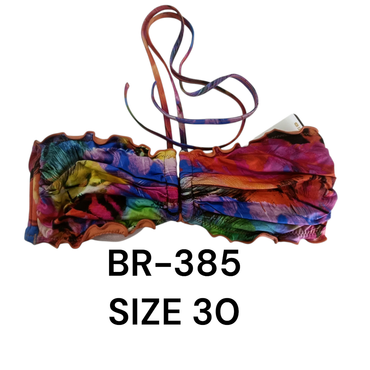 Vibrant Multicolor Bandeau Bra – BR-385 (Size 30)