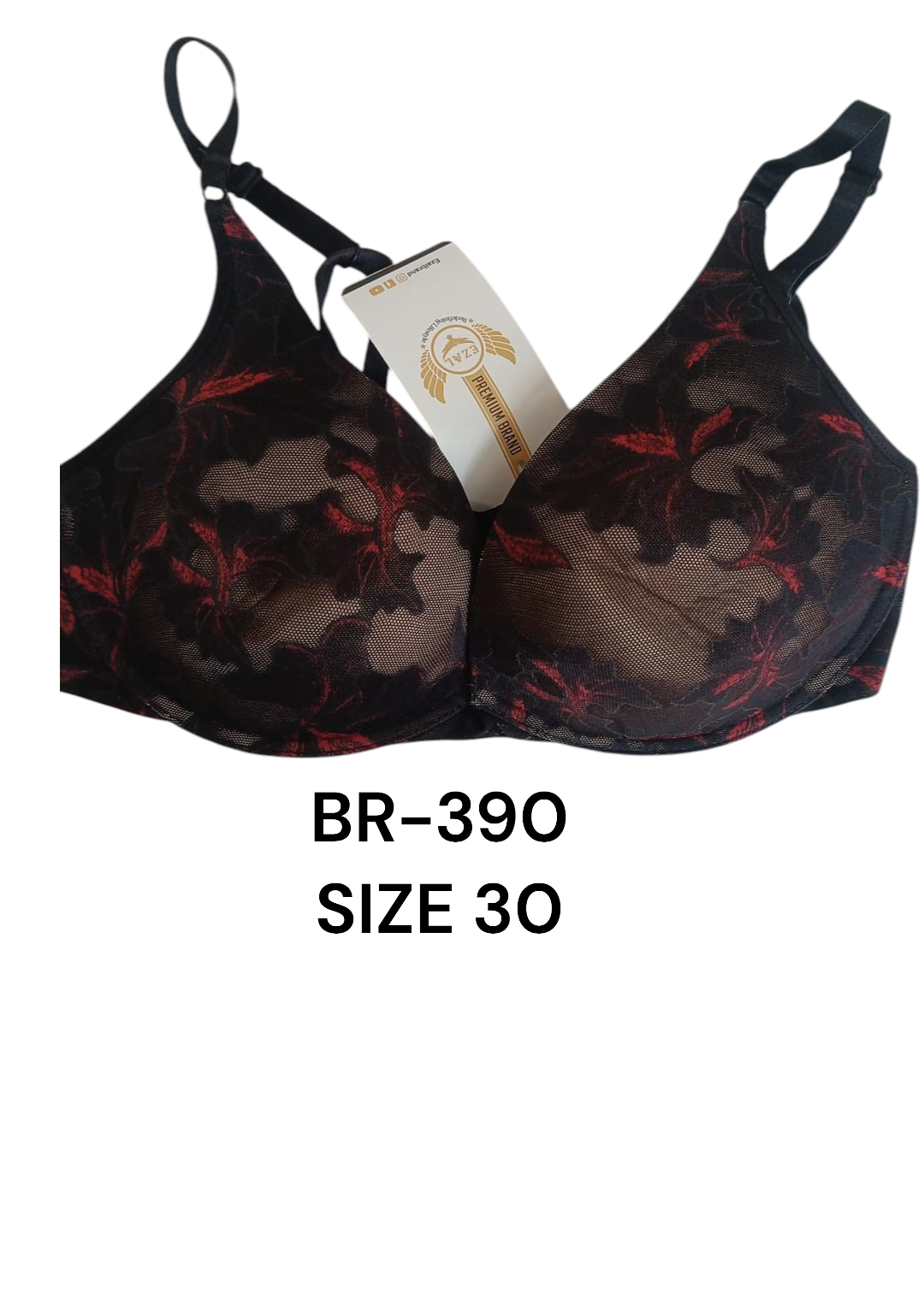 Luxury Sheer Lace Full Coverage Bra – BR-390 (Size 30)