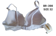 Elegant White Lace Push-Up Bra - BR-398 (Size 32)