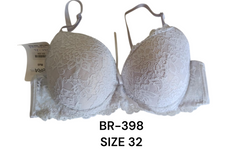 Elegant White Lace Push-Up Bra - BR-398 (Size 32)