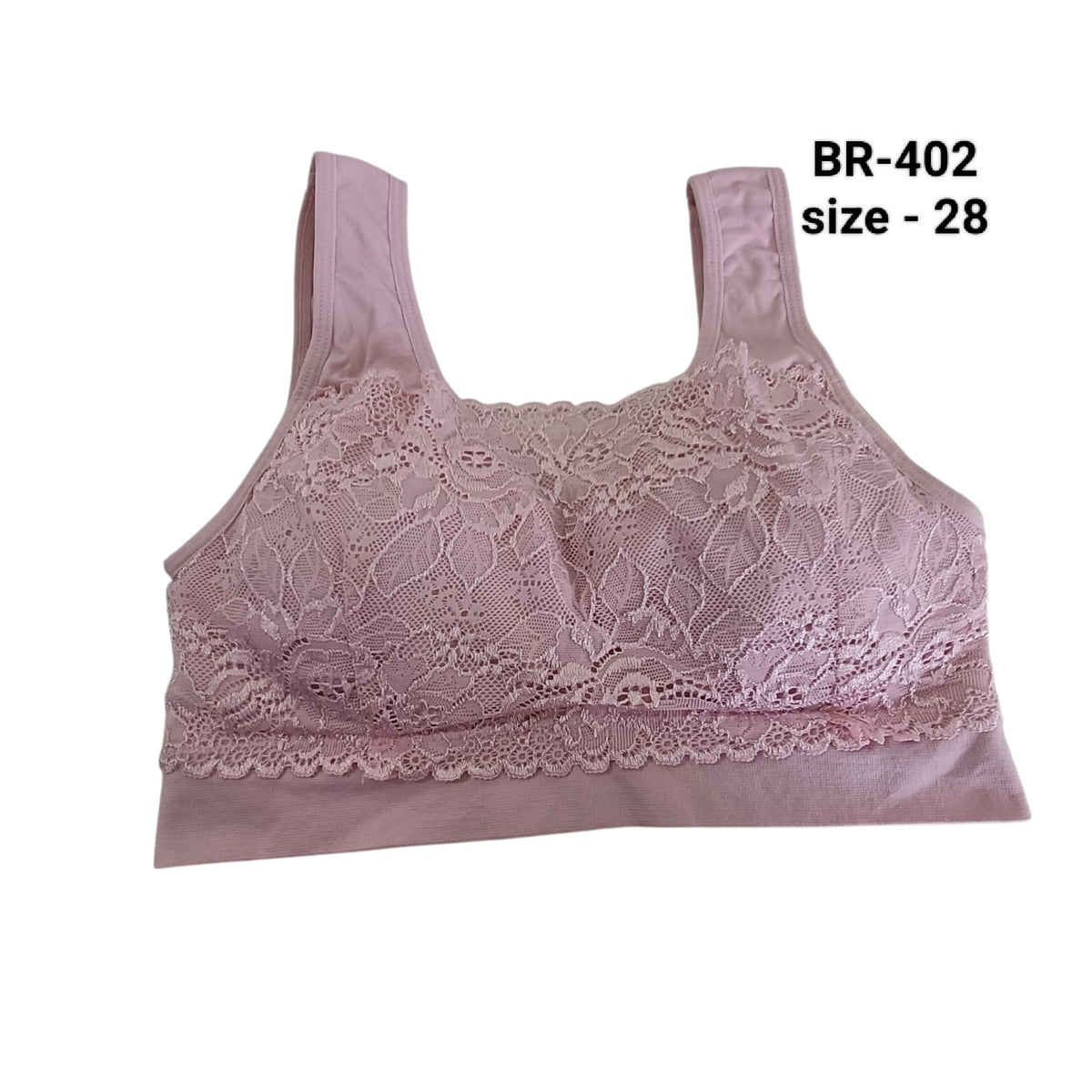 Blush Pink Lace Wireless Comfort Bra - BR-402