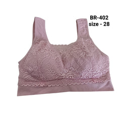 Blush Pink Lace Wireless Comfort Bra - BR-402