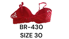 Elegant Red Lace Padded Bra - BR-430 (Size 30)