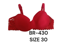 Elegant Red Lace Padded Bra - BR-430 (Size 30)