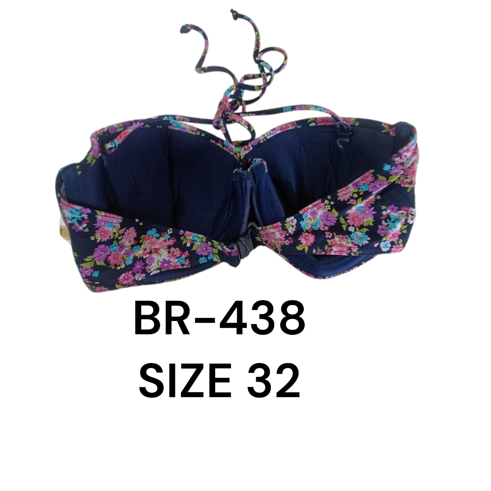 Floral Ruffle Padded Bra – BR-438 (Size 32)