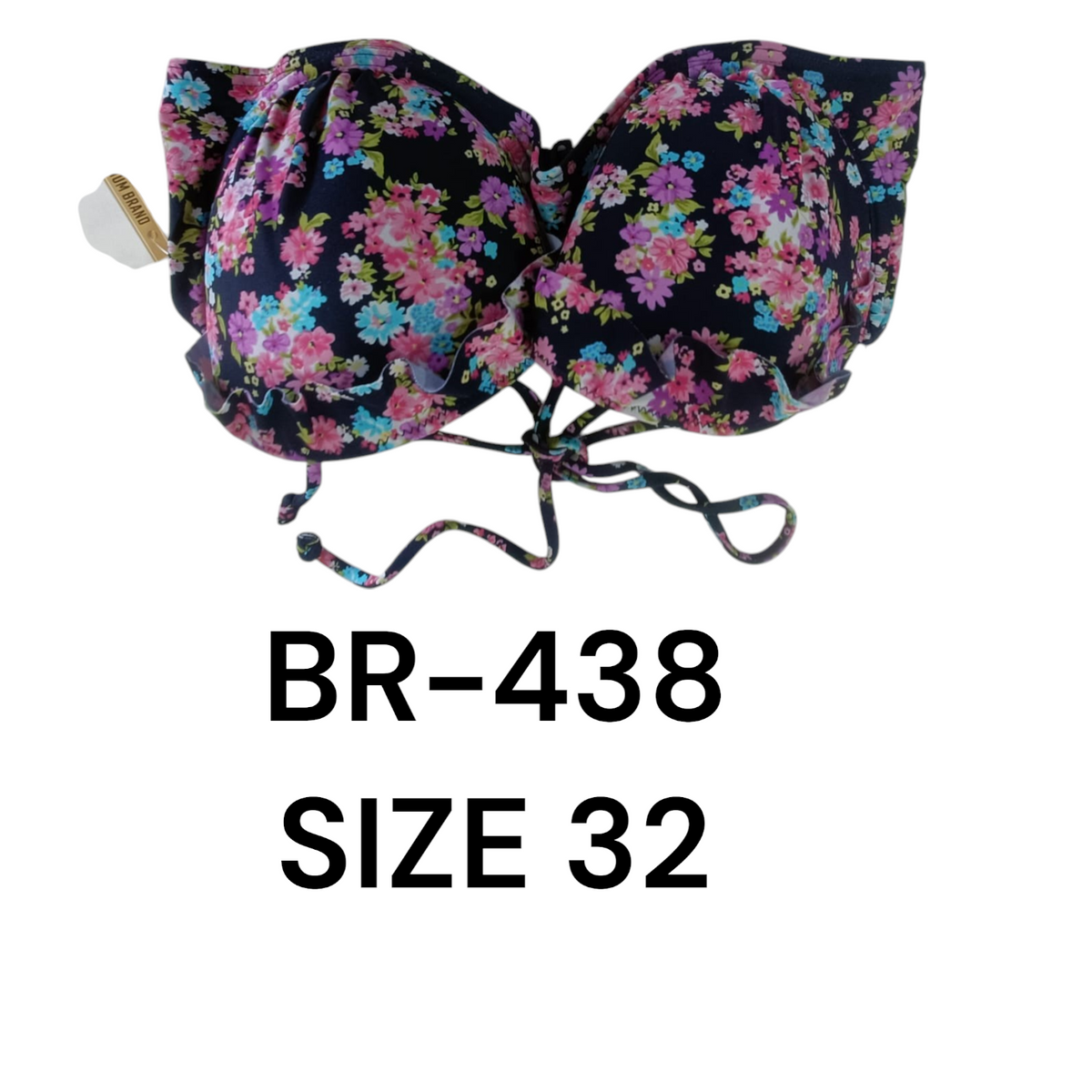 Floral Ruffle Padded Bra – BR-438 (Size 32)