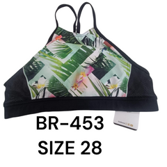 Tropical Vibes High-Neck Sports Bra – BR-453 (Size 28)