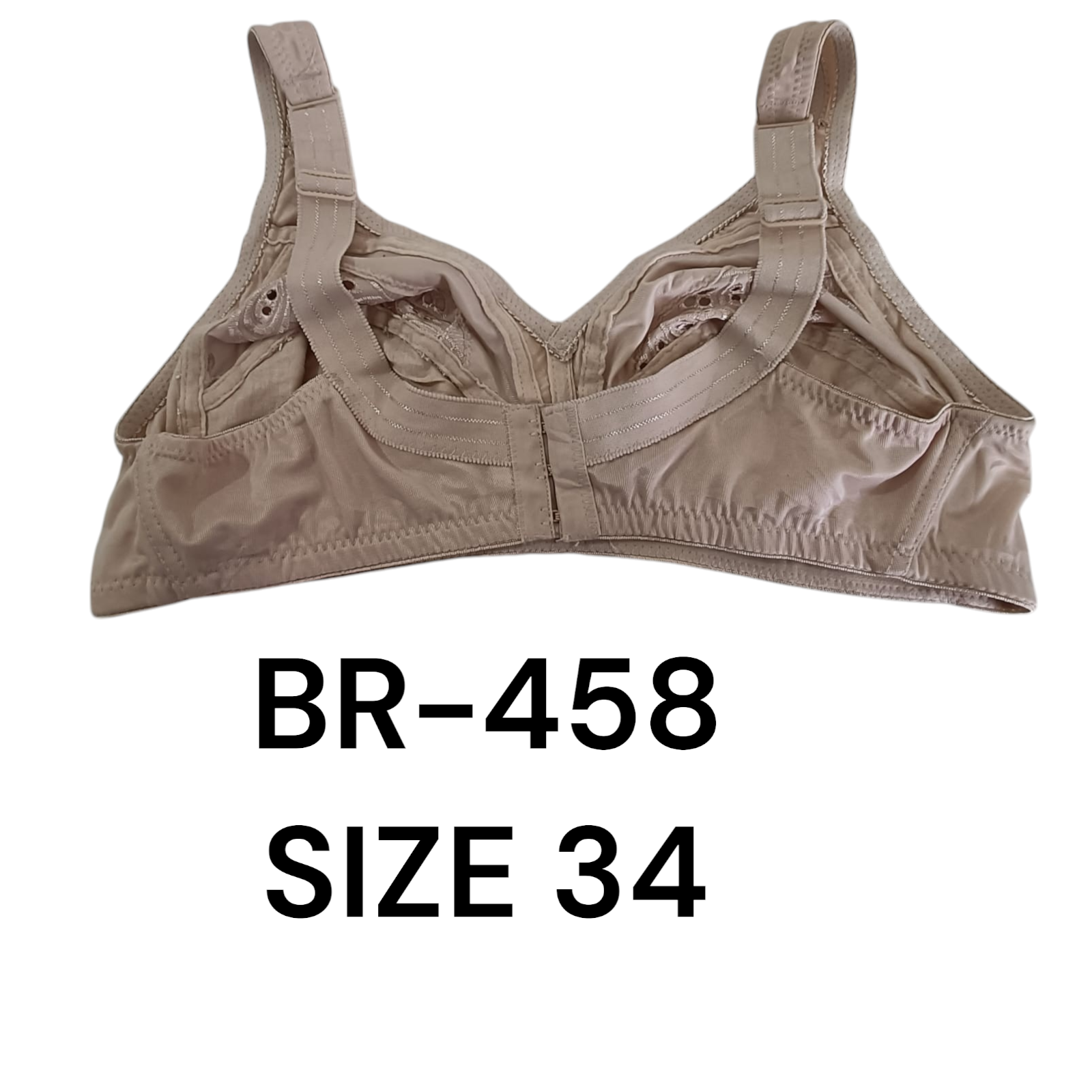 Elegant Lace Embroidered Non-Wired Bra – BR-458 (Size 34)