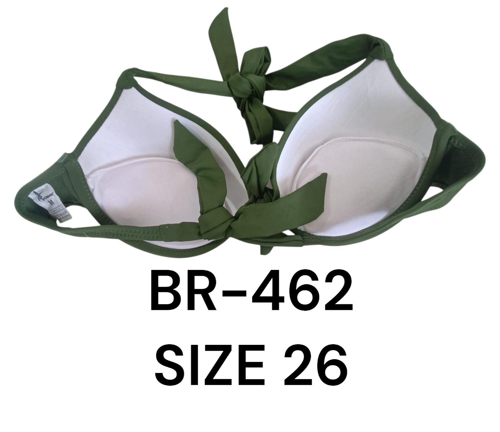 Elegant Olive Green Padded Bikini Top – BR-462 (Size 26)