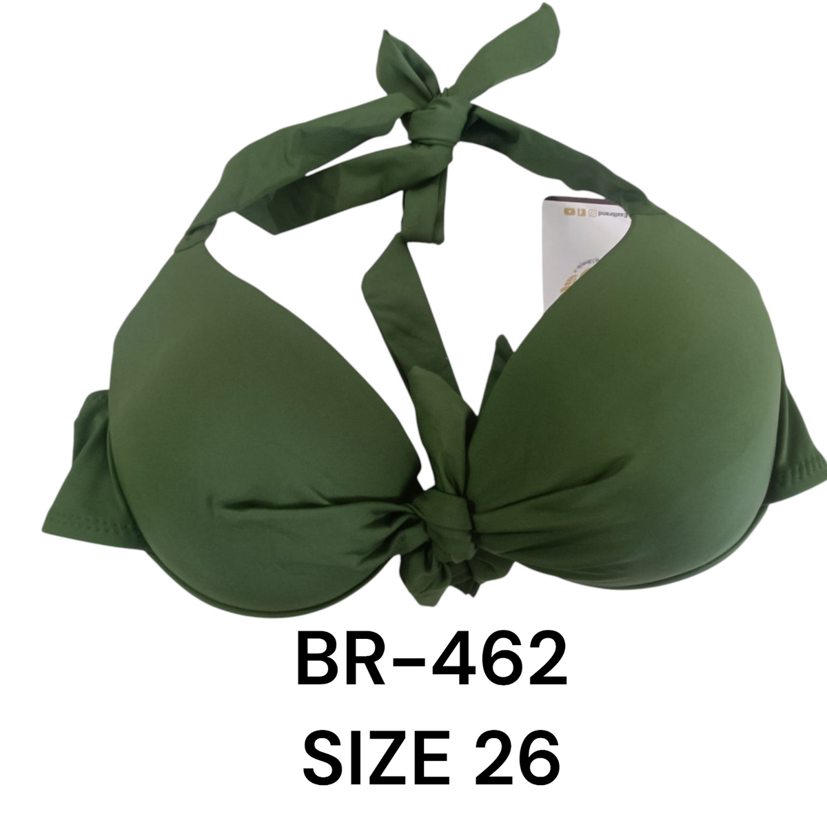 Elegant Olive Green Padded Bikini Top – BR-462 (Size 26)