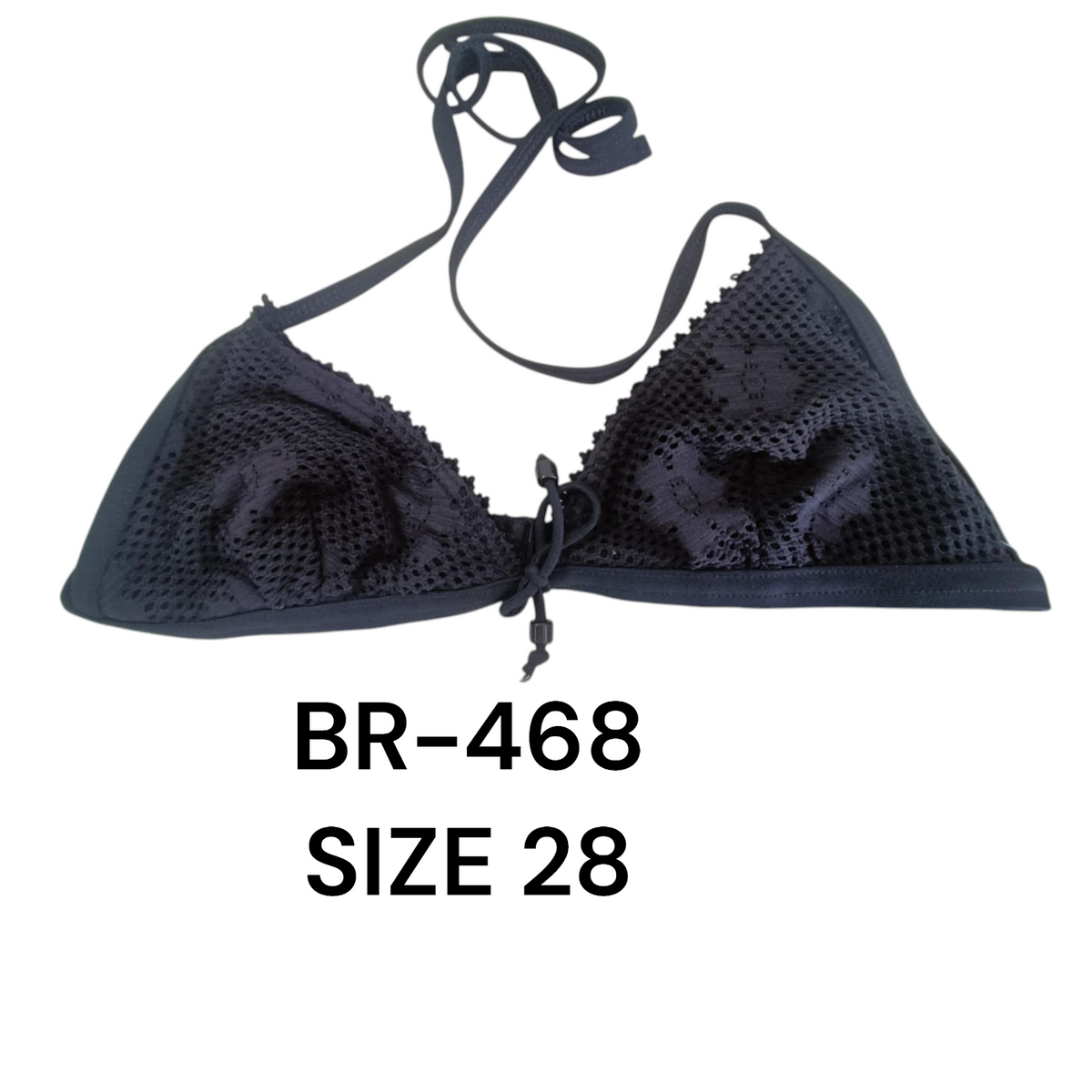 Elegant Black Lace Halter Bra – BR-468 (Size 28)