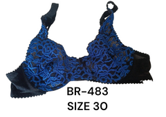 Midnight Blue Lace Underwire Bra - BR-483 (Size 30)