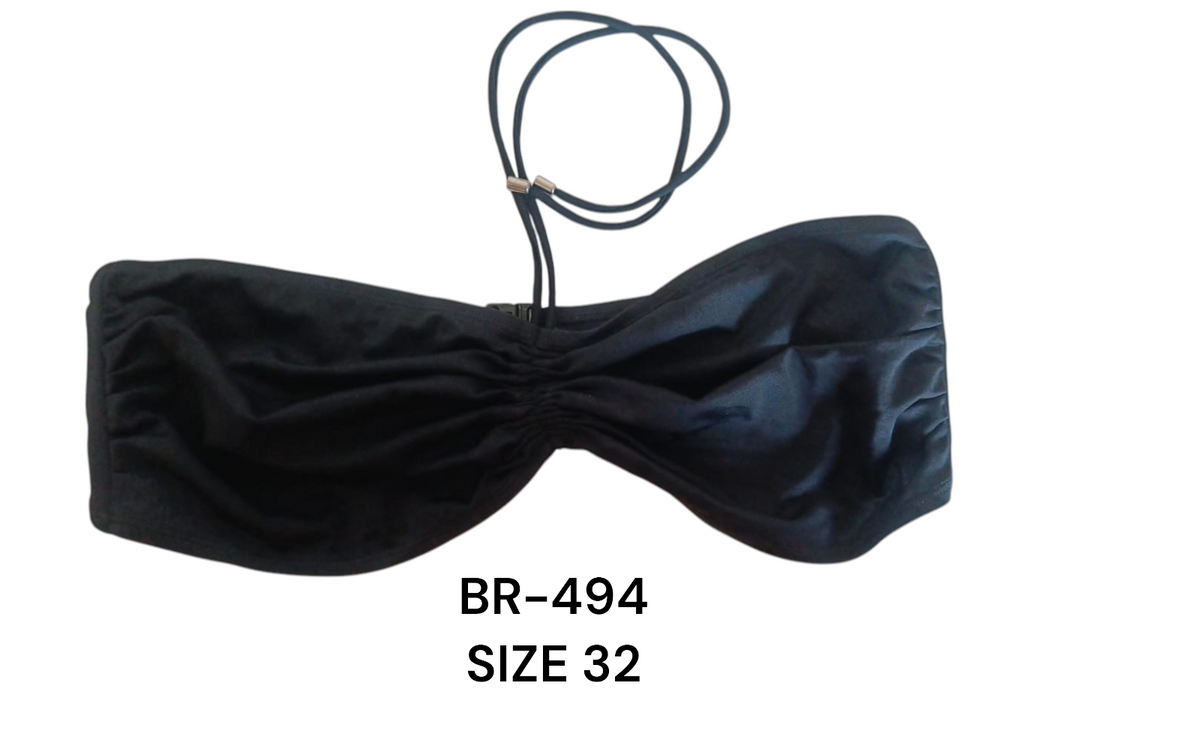 : Elegant Black Bandeau Bra - BR-494 (Size 32)