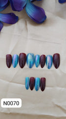 Galaxy Aurora Red & Teal Nail Set - N0070