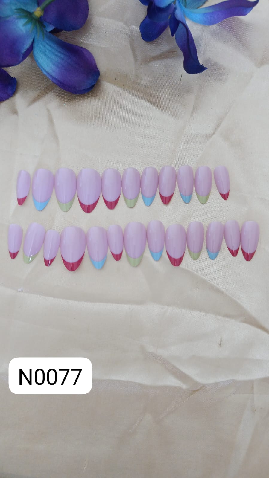 Pastel Harmony French Tip Press-On Nail Set - N0077