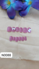 Elegant Mauve Bow Press-On Nails