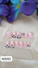 Pink Drip & Cow Print Accent Press-On Nails