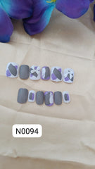 Modern Chic Gray & Purple Press-On Nails