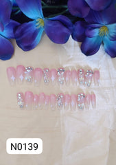 Crystal Starburst Pink Glam Nail Art Set - N0139