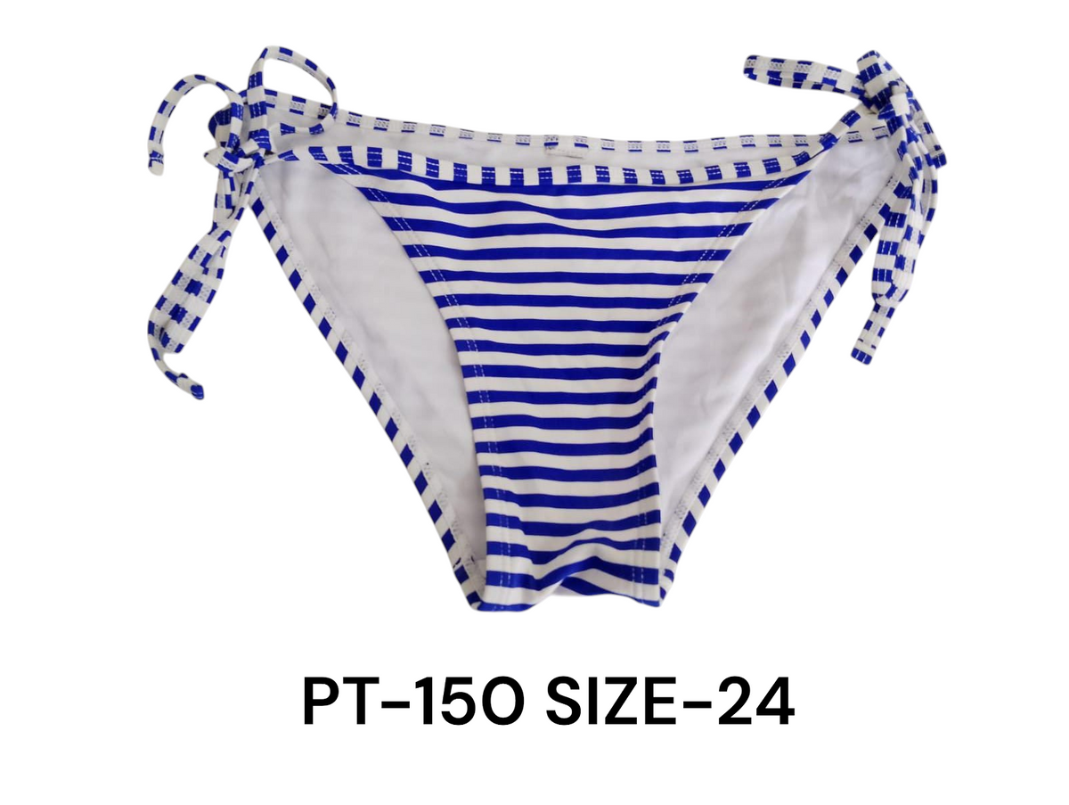 Nautical Striped Tie-Side Bikini Bottom – Blue & White (PT-150)