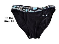 Black Bikini Bottom with Leopard Print Accent - PT-152