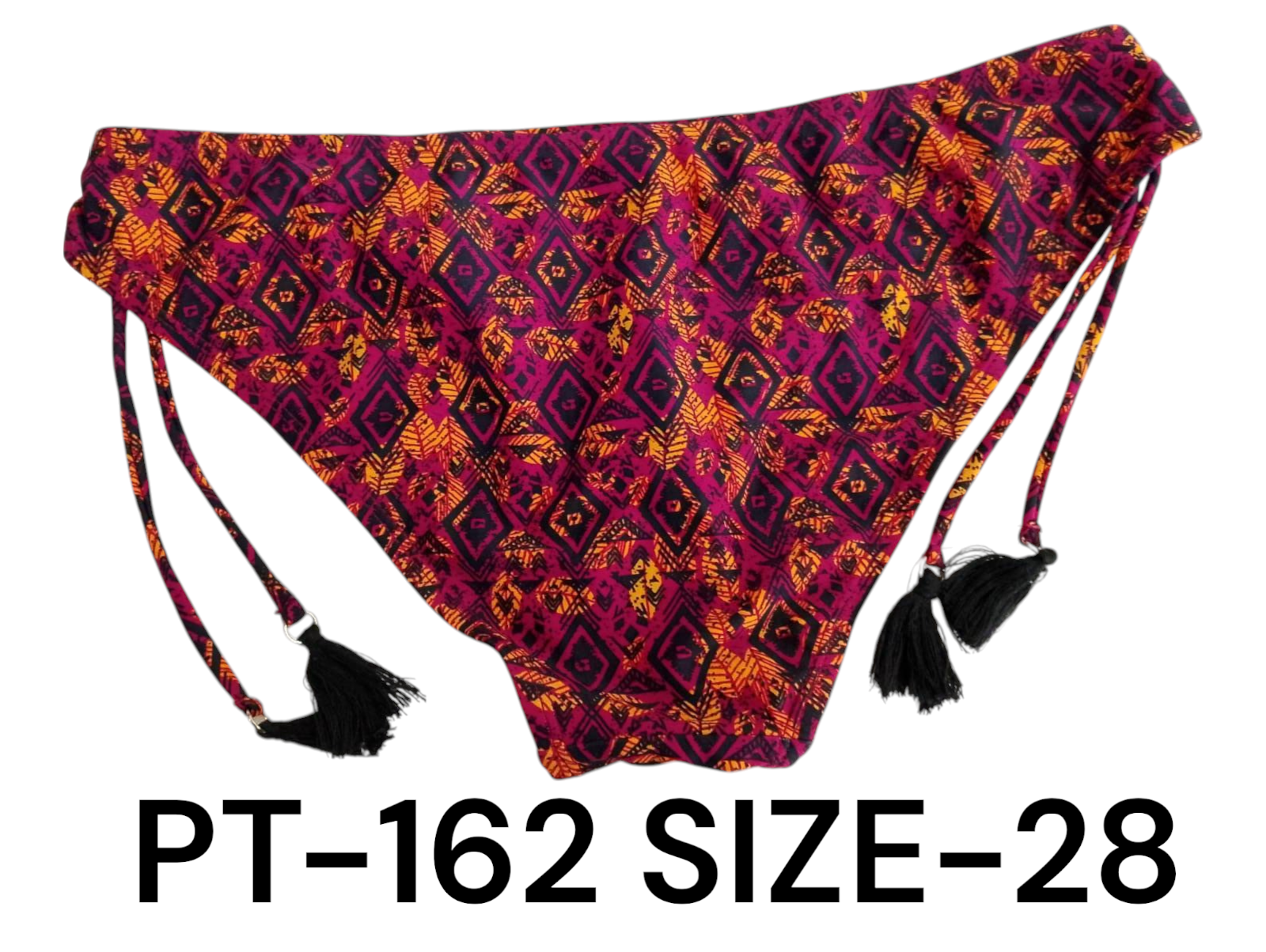 Boho Chic Tassel-Tie Bikini Bottom – Tribal Print (PT-162)