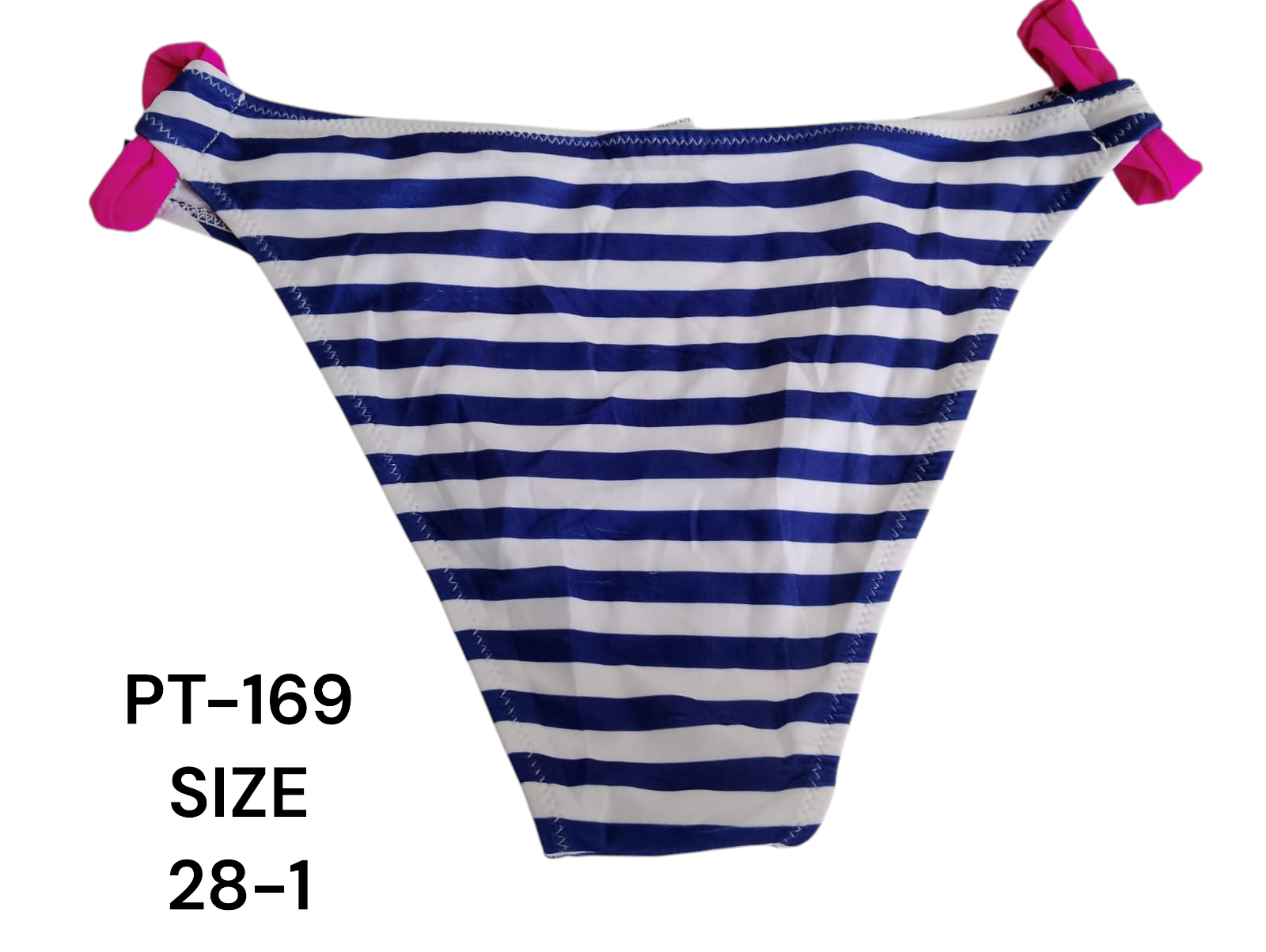 Nautical Striped Bikini Bottom with Bow Accents – PT-169