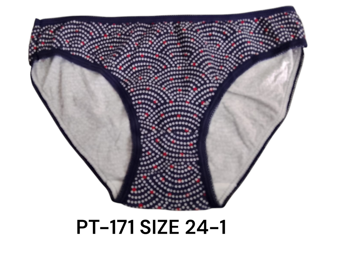 Classic Wave Print Bikini Bottom – Navy Blue (PT-171)