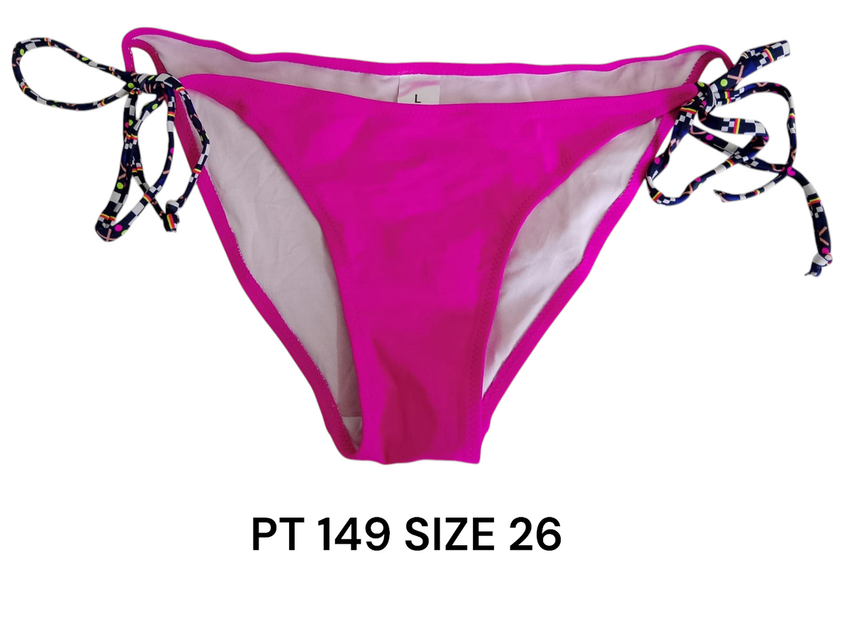 Bold Pink Tie-Side Bikini Bottom – PT-149