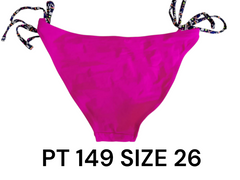 Bold Pink Tie-Side Bikini Bottom – PT-149